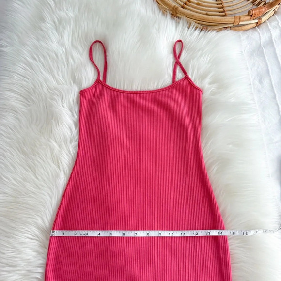 NWOT Reformation Cosmo Knit Dress Snapdragon Pink Ribbed Rib Long Maxi - Picture 13 of 14